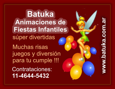 Batuka  Animaciones de  Fiestas Infantiles www.batuka.com.ar Muchas risas juegos y diversin para tu cumple !!!  Contrataciones: 11-4644-5432  sper divertidas